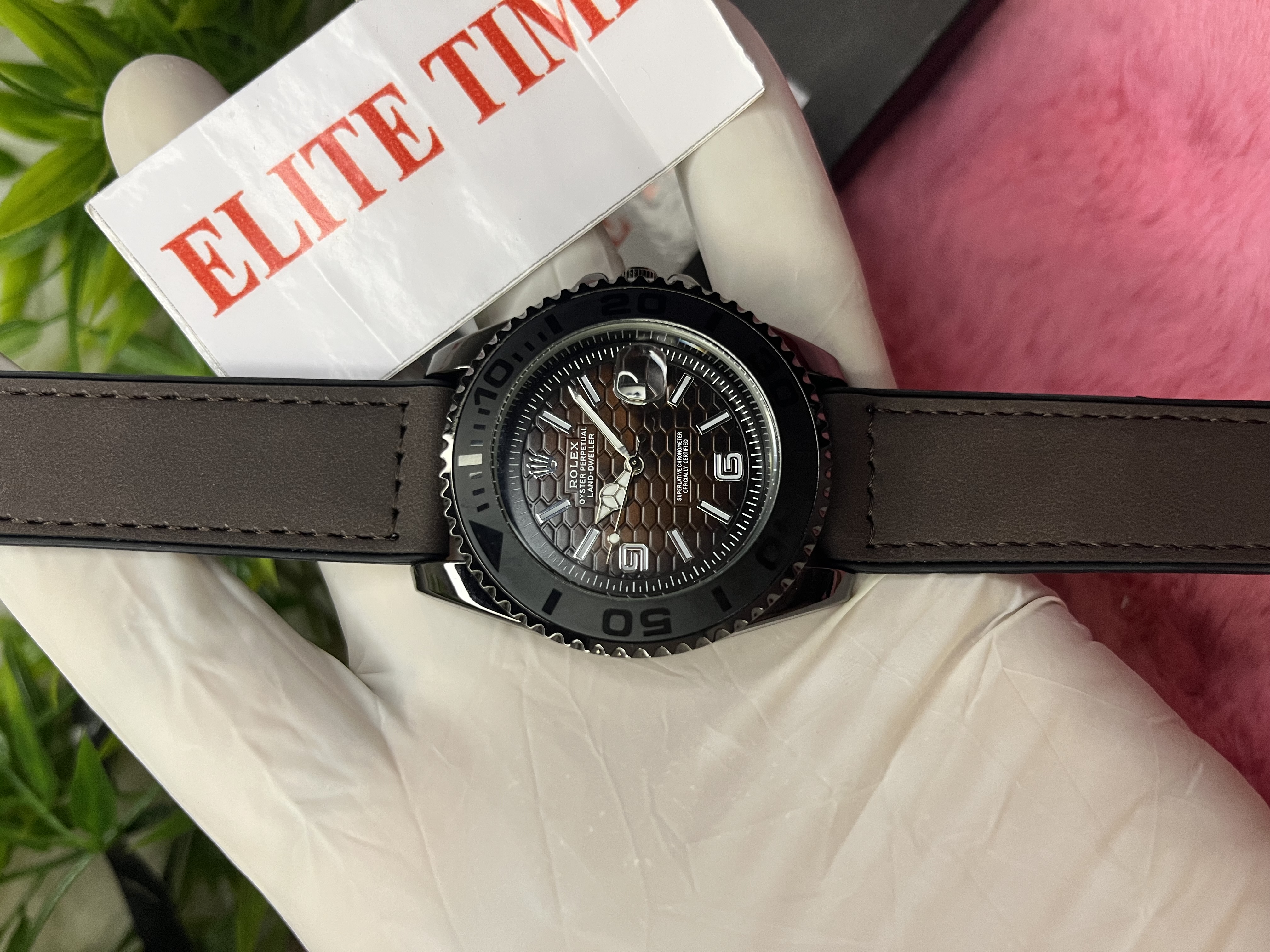 Rolex Land Dweller Honeycomb Dial Watch — view 2