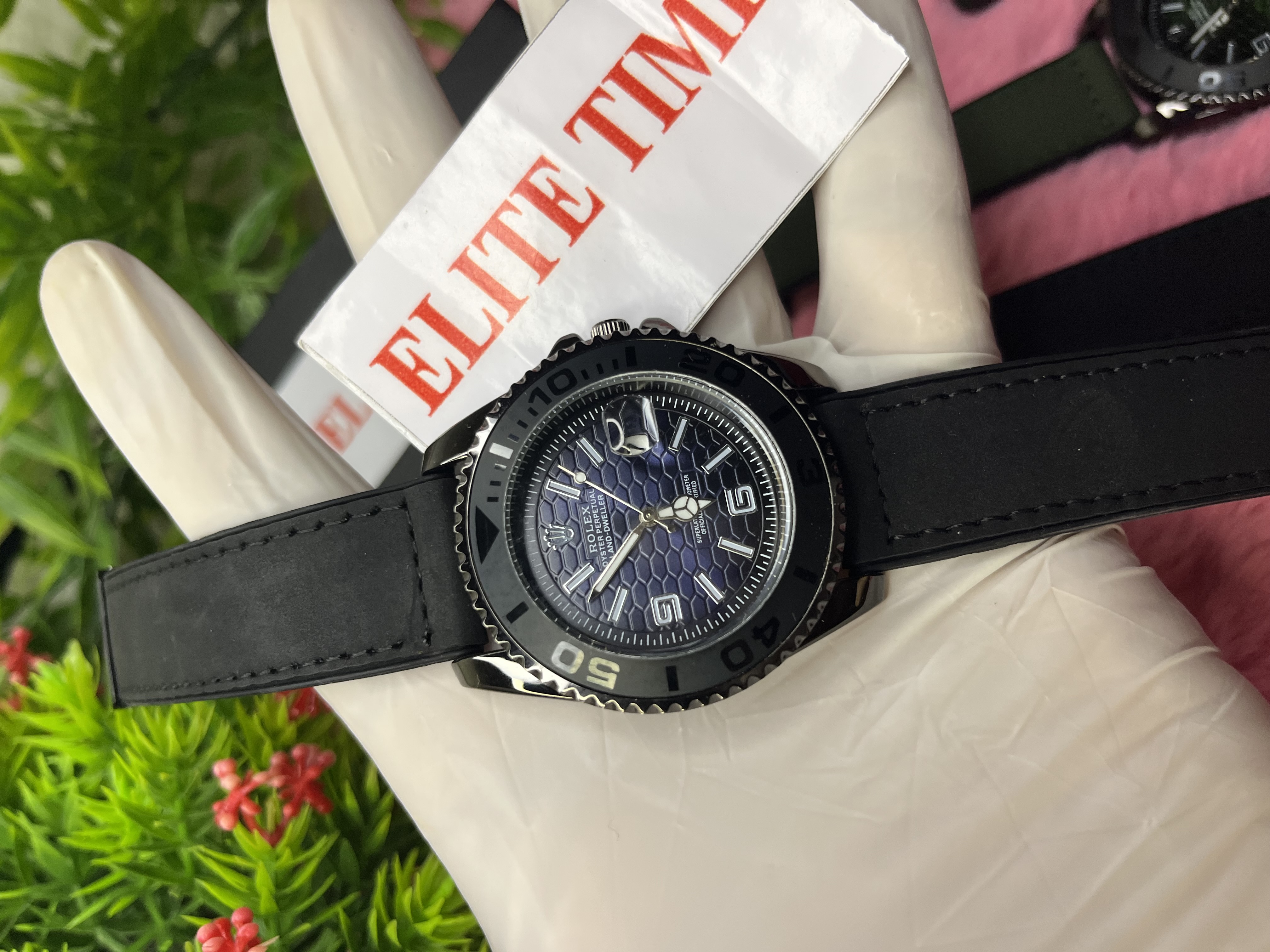 Rolex Land Dweller Honeycomb Dial Watch